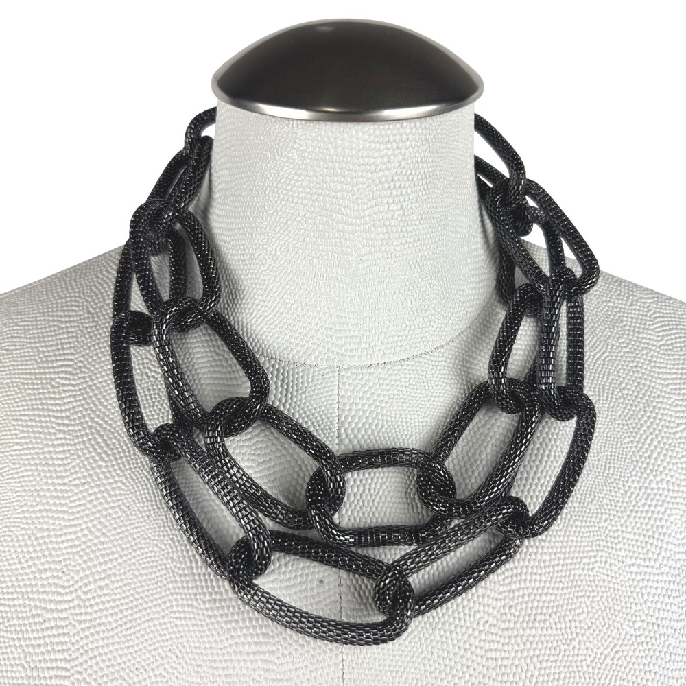 Lisa Freede Women's‎ Black Chain Link Necklace Chunky Statement Jewelry Fashion